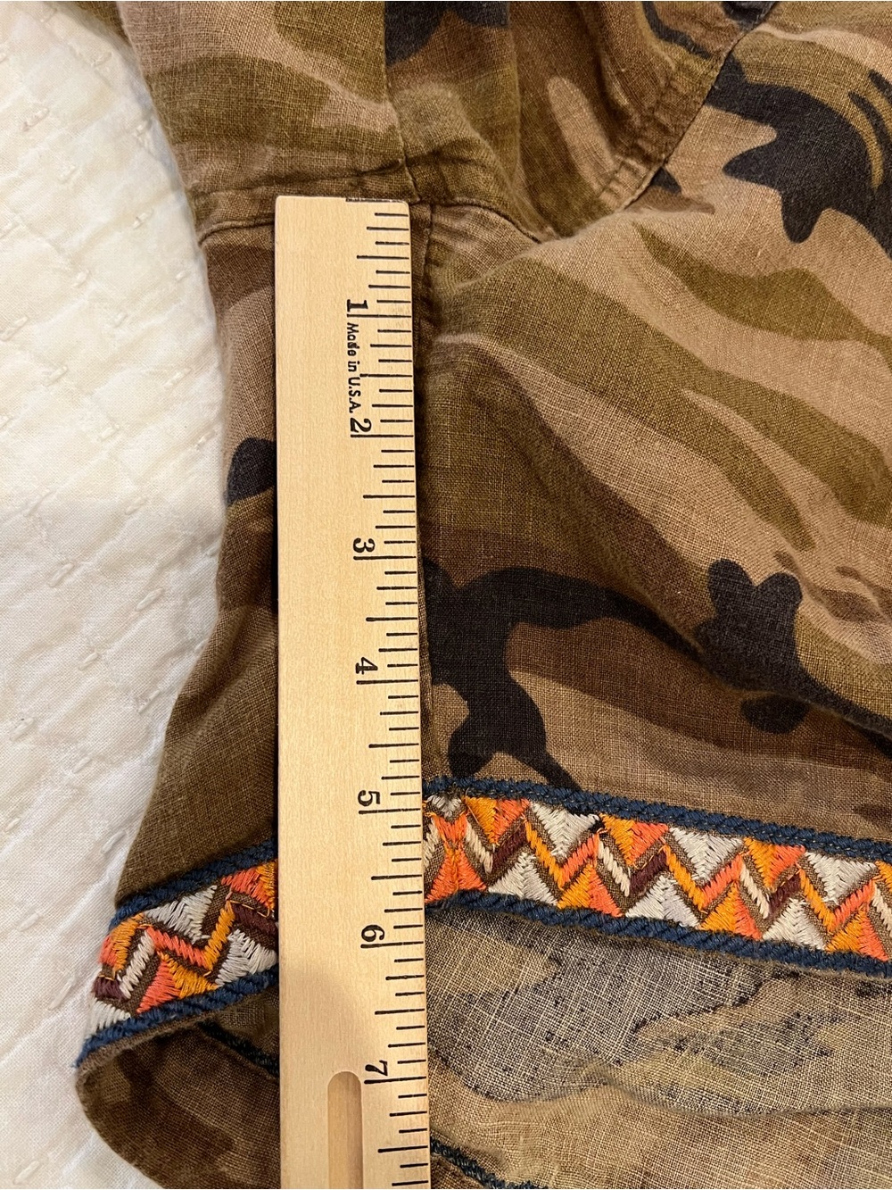 Johnny Was Shorts Womens Large Brown Camo Embroidered Linen Drawstring Pockets - Picture 13 of 14